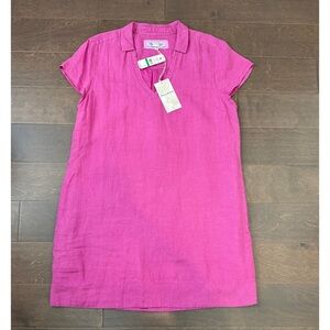 NWT Tommy Bahama Pink Two Palms Linen Dress Lined Pockets Large